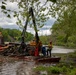 Barges remove hurricane Helene debris at Lake Emery