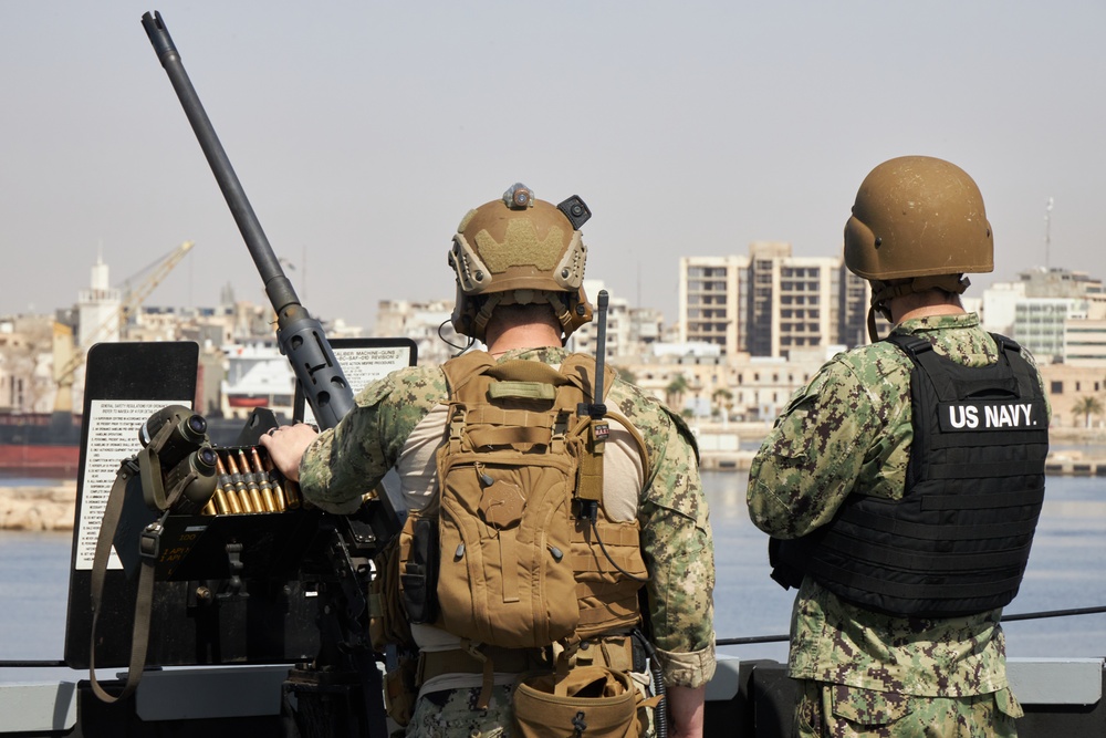 USS Mount Whitney conducts Benghazi reception between Sixth Fleet and Libya