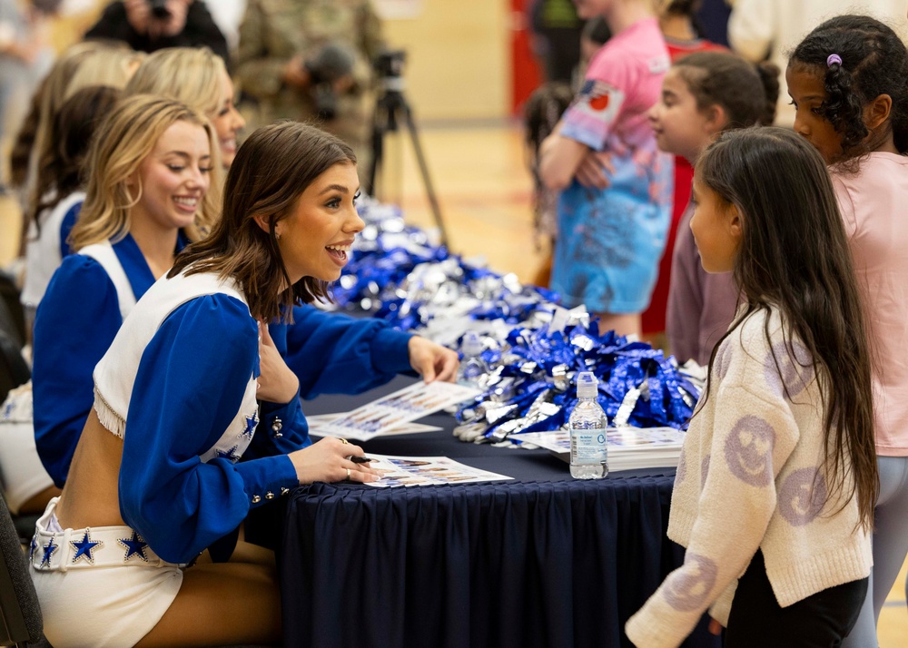 Dallas Cowboys Cheerleaders visit USAG Rheinland-Pfalz to celebrate Month of the Military Child