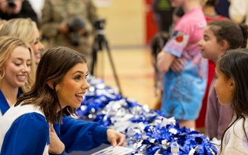 Dallas Cowboys Cheerleaders visit USAG Rheinland-Pfalz to celebrate Month of the Military Child