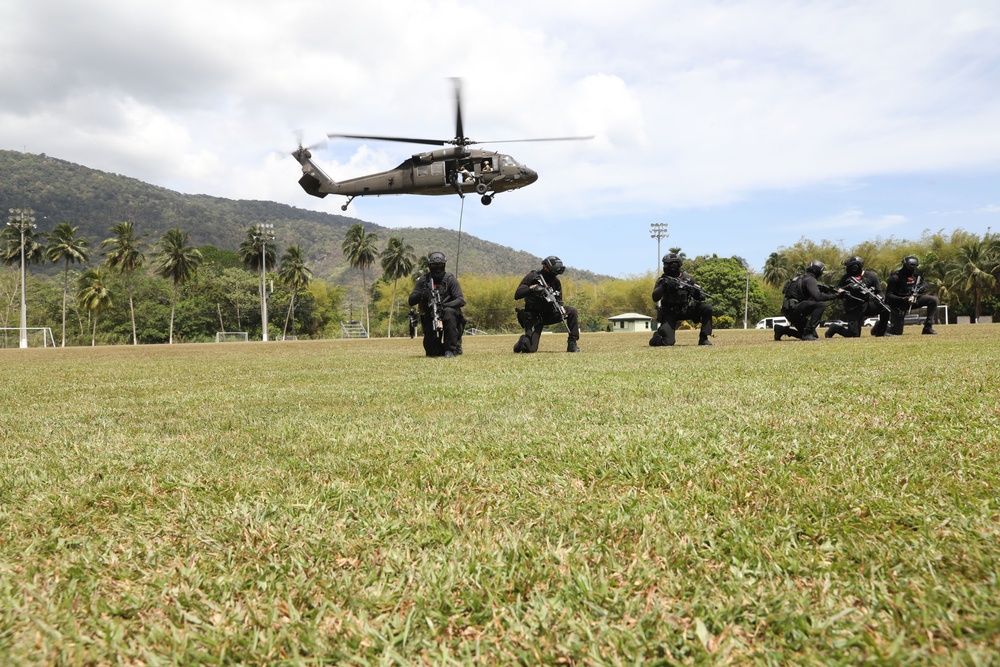 Multinational forces conduct fast-rope training during TRADEWINDS 25