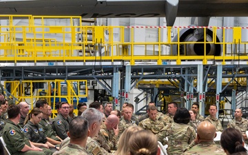 NCNG Adjutant General addresses officers of the 145th Airlift Wing