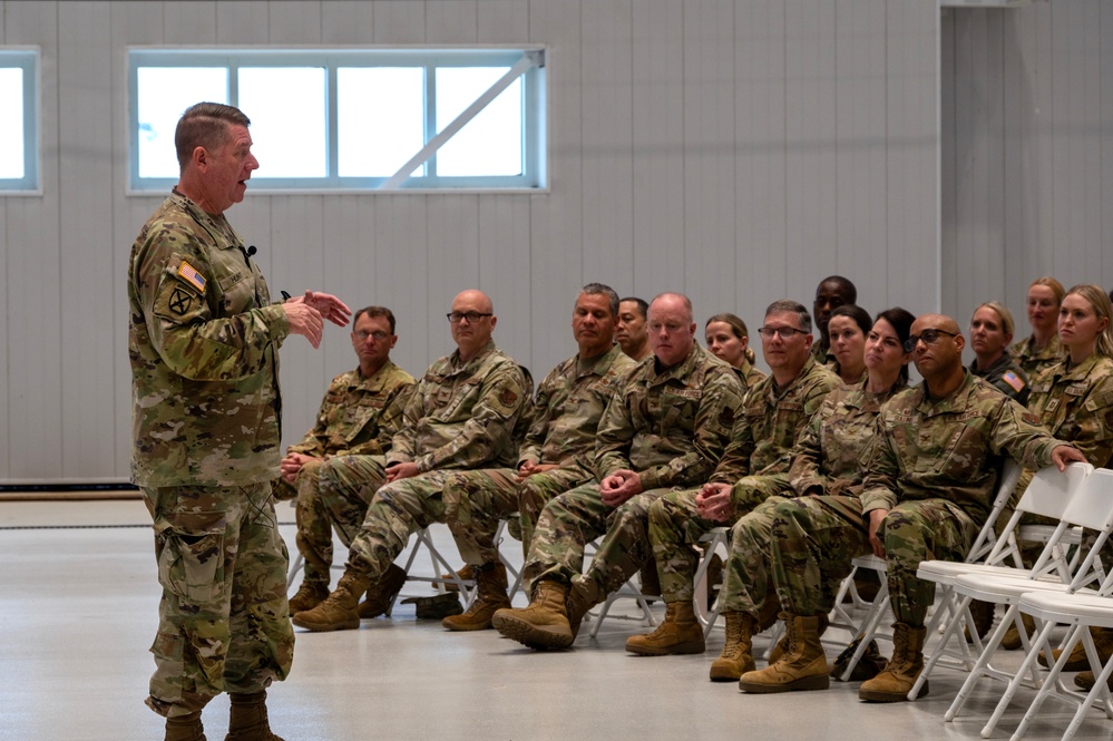 NCNG Adjutant General addresses officers of the 145th Airlift Wing