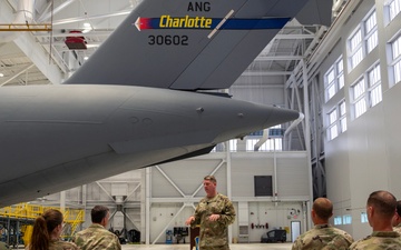 NCNG Adjutant General addresses officers of the 145th Airlift Wing