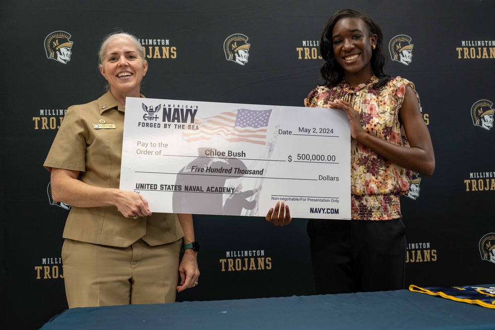Navy Recruiting Command recognizes a future Midshipman