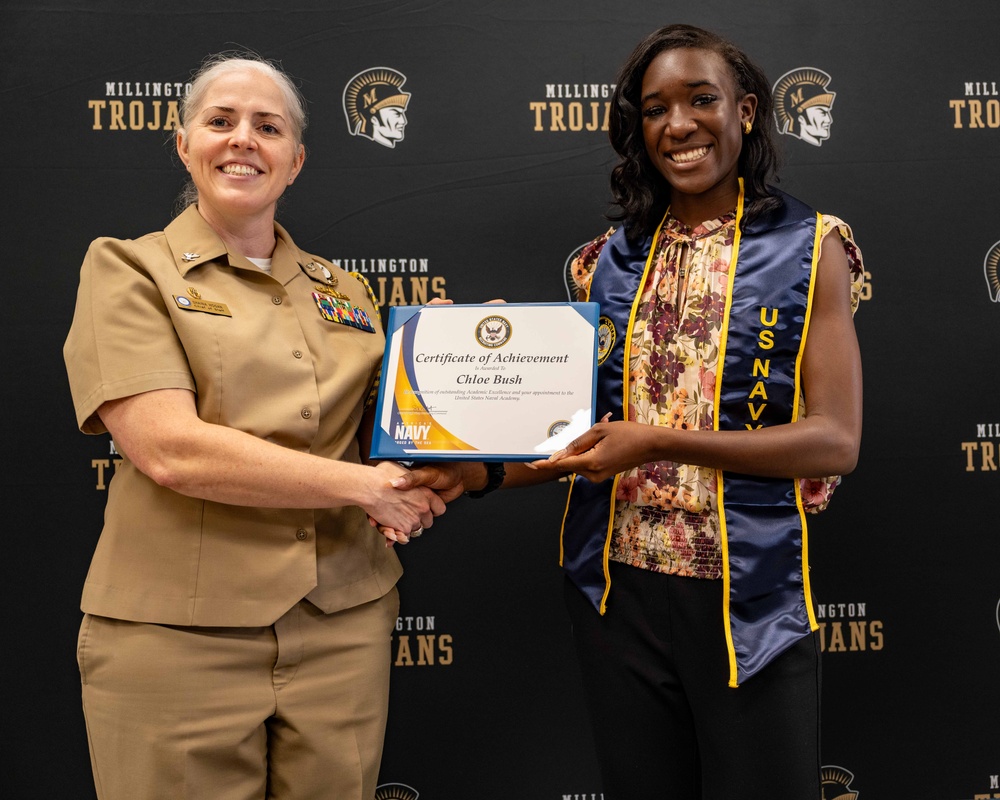 Navy Recruiting Command recognizes a future Midshipman