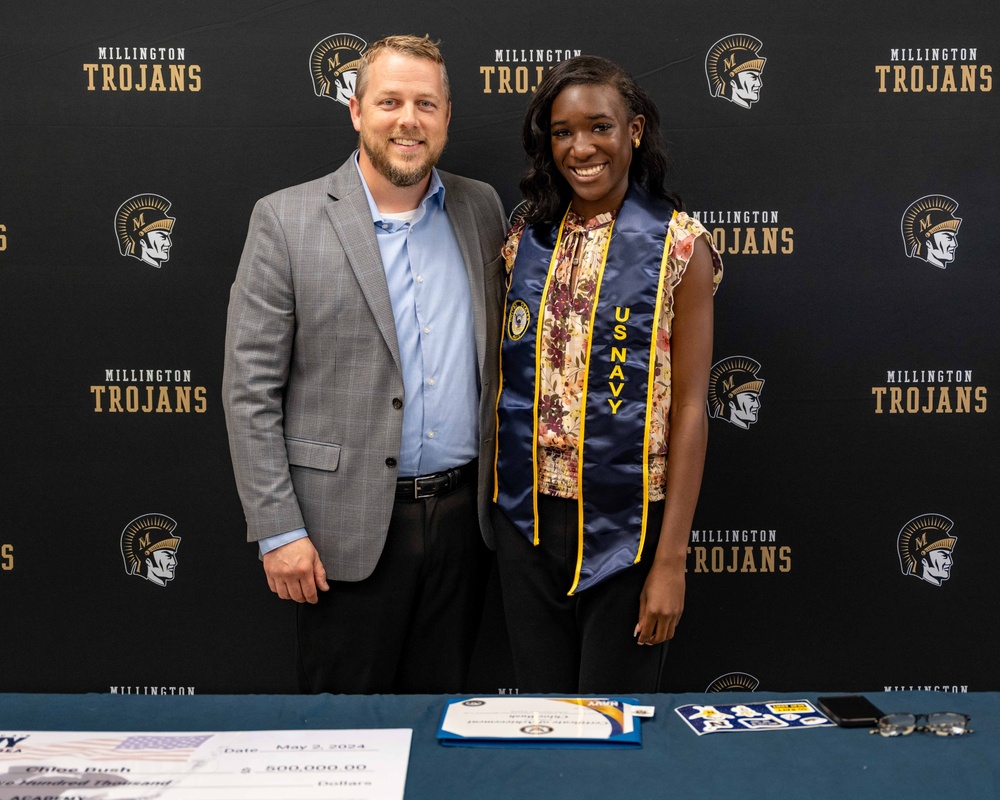 Navy Recruiting Command recognizes a future Midshipman