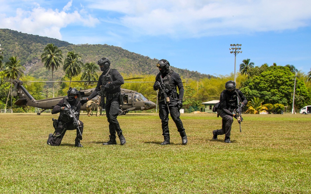 Multinational special operations forces conduct fast-rope insertion training during TRADEWINDS 25