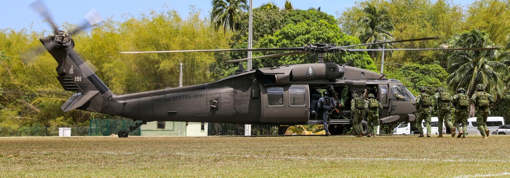 Multinational special operations forces conduct fast-rope insertion training during TRADEWINDS 25