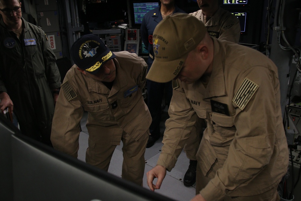 Commander, Carrier Strike Group Twelve Visits USS Forrest Sherman (DDG 98)