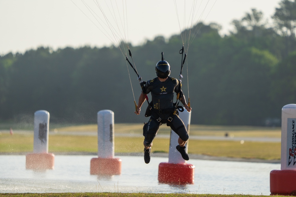 Soldier from Army Golden Knights medals in parachute competition