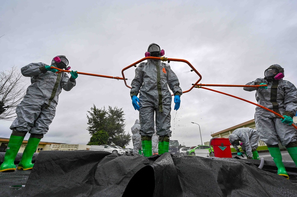 BH 25-2: 18th CES conducts HAZMAT decontamination training