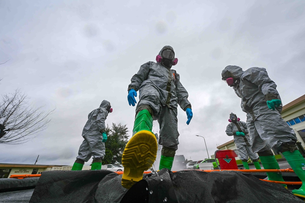 BH 25-2: 18th CES conducts HAZMAT decontamination training