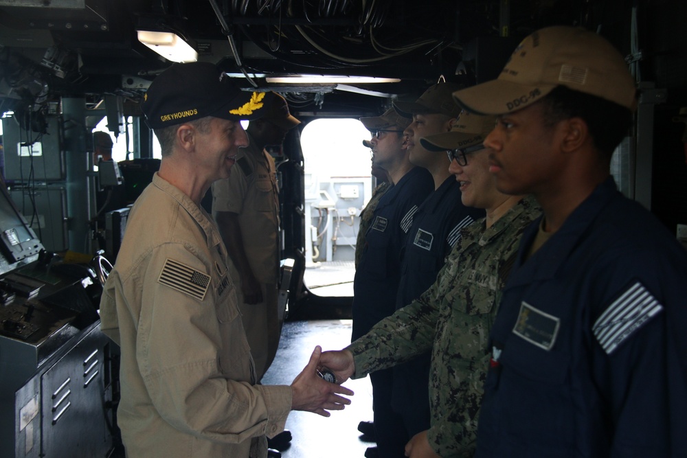 Destroyer Squadron Two Commodore Visits USS Forrest Sherman (DDG 98)