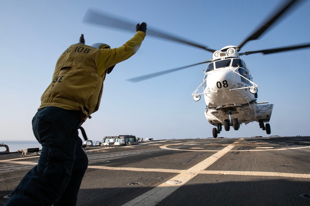 USS Wayne E. Meyer conducts operations in the U.S. Central Command area of responsibility as part of the Carl Vinson Carrier Strike Group