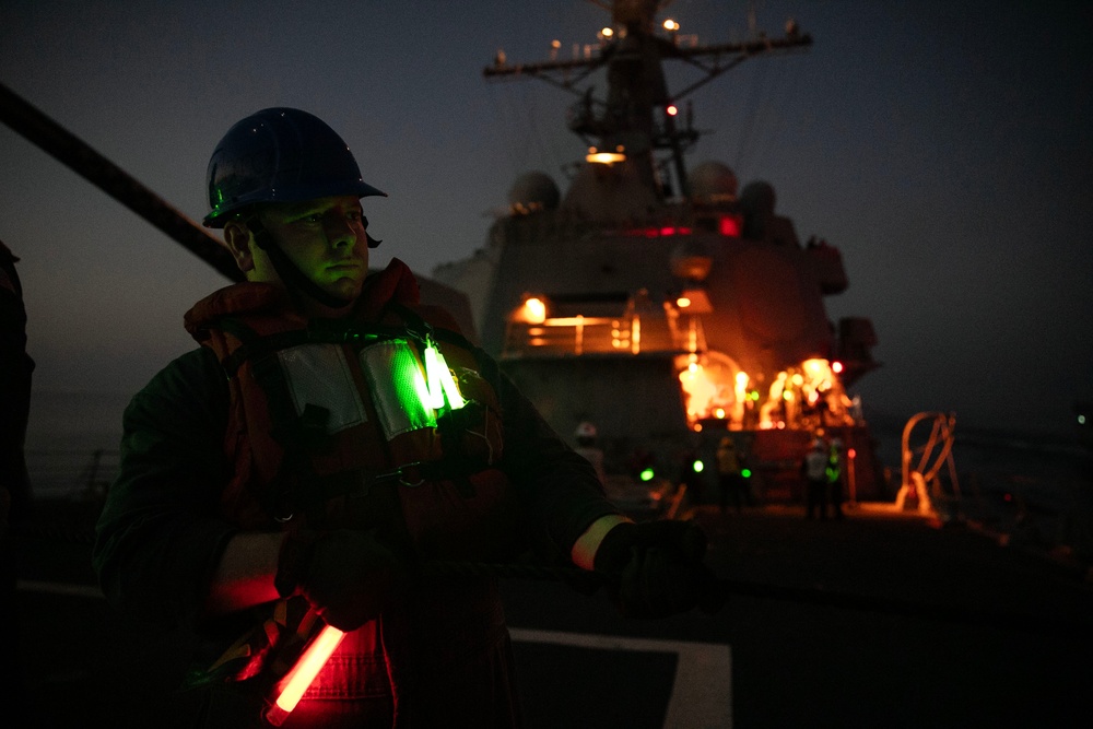 USS Wayne E. Meyer conducts operations in the U.S. Central Command area of responsibility as part of the Carl Vinson Carrier Strike Group