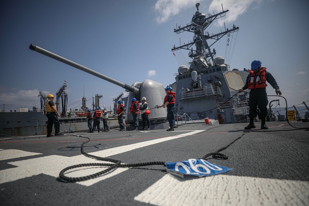 USS Milius conducts operations in the U.S. Central Command area of responsibility as part of the Carl Vinson Carrier Strike Group