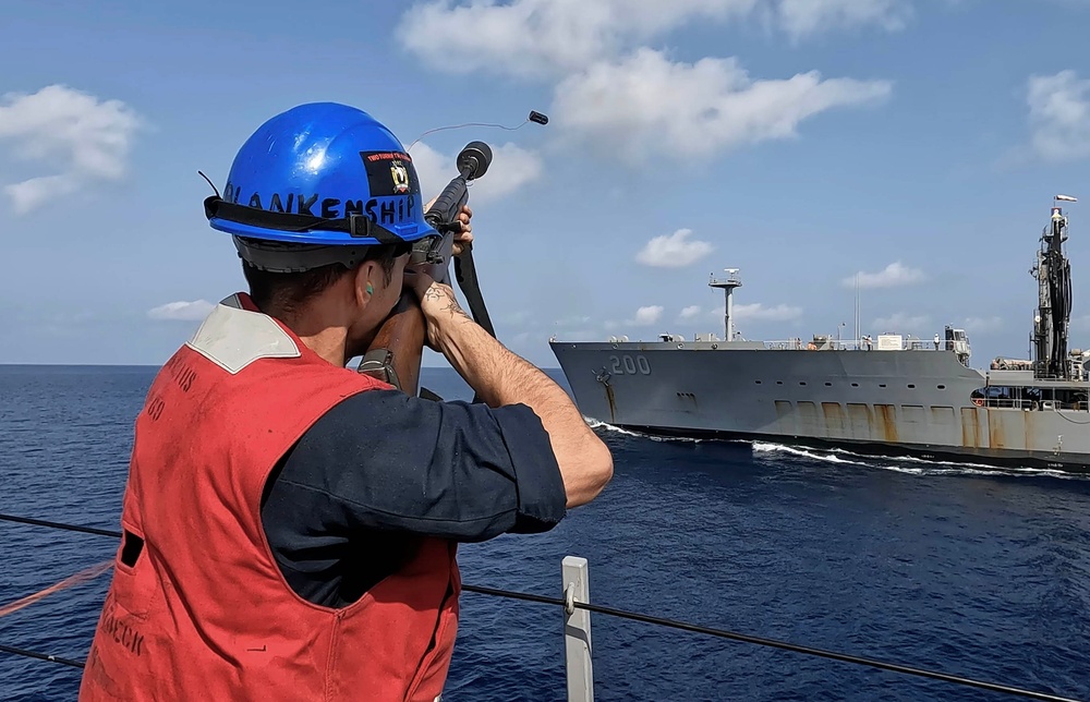 USS Milius conducts operations in the U.S. Central Command area of responsibility as part of the Carl Vinson Carrier Strike Group