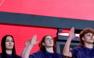 NTAG Great Lakes Future Sailors Take Oath of Enlistment at NFL Draft