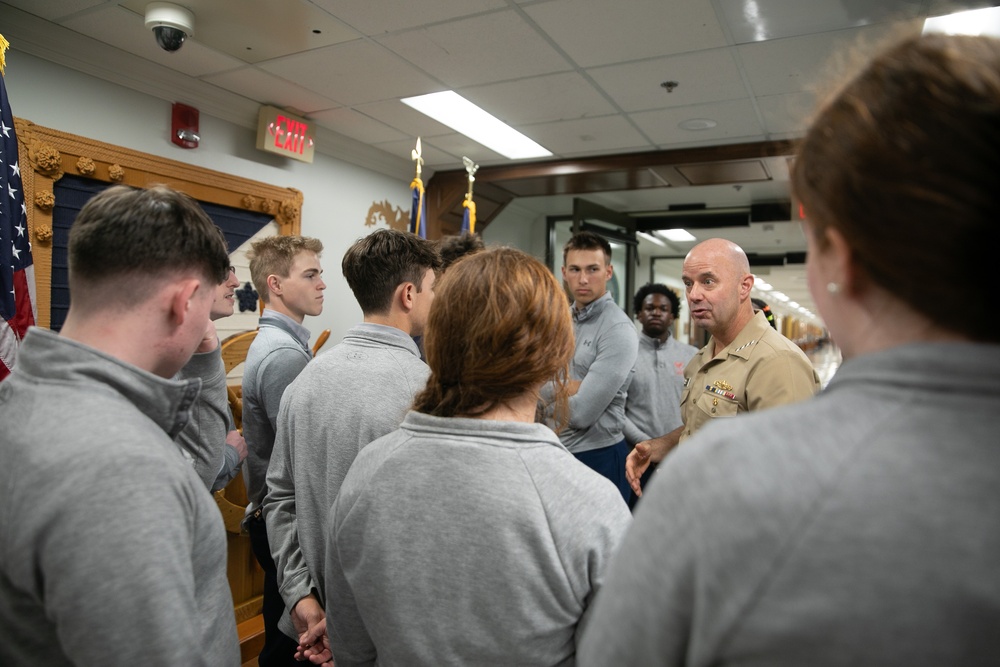 ACNO talks with students of St. John's College High School Cadet Corps Leadership Program