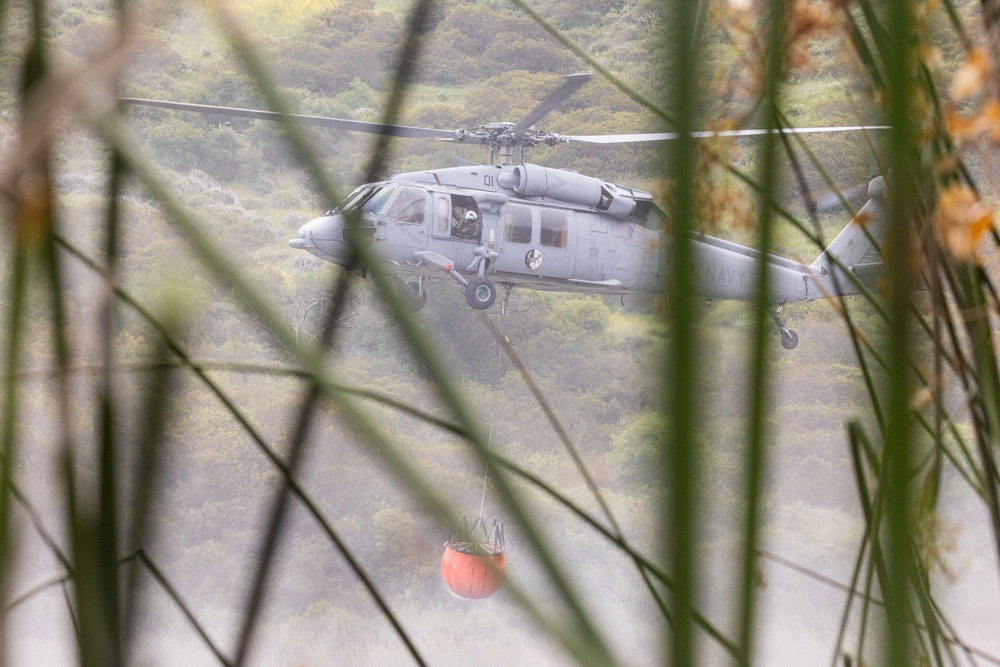 Local fire protection services, Camp Pendleton Marines and Sailors train together during Cory Iverson training exercise