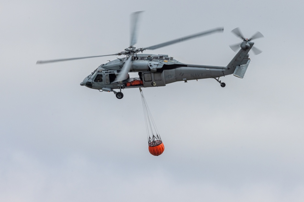 Local fire protection services, Camp Pendleton Marines and Sailors train together during Cory Iverson training exercise