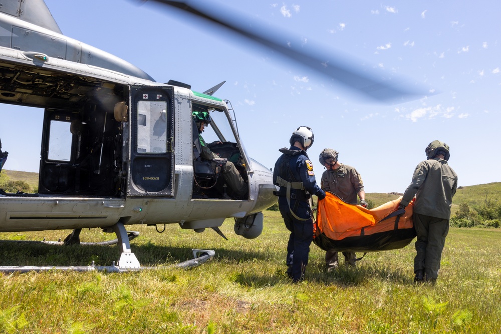 Local fire protection services, Camp Pendleton Marines and Sailors train together during Cory Iverson training exercise