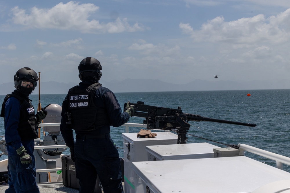 TRADEWINDS 25 combined forces conduct gunnery exercise on U.S. Coast Guard vessel