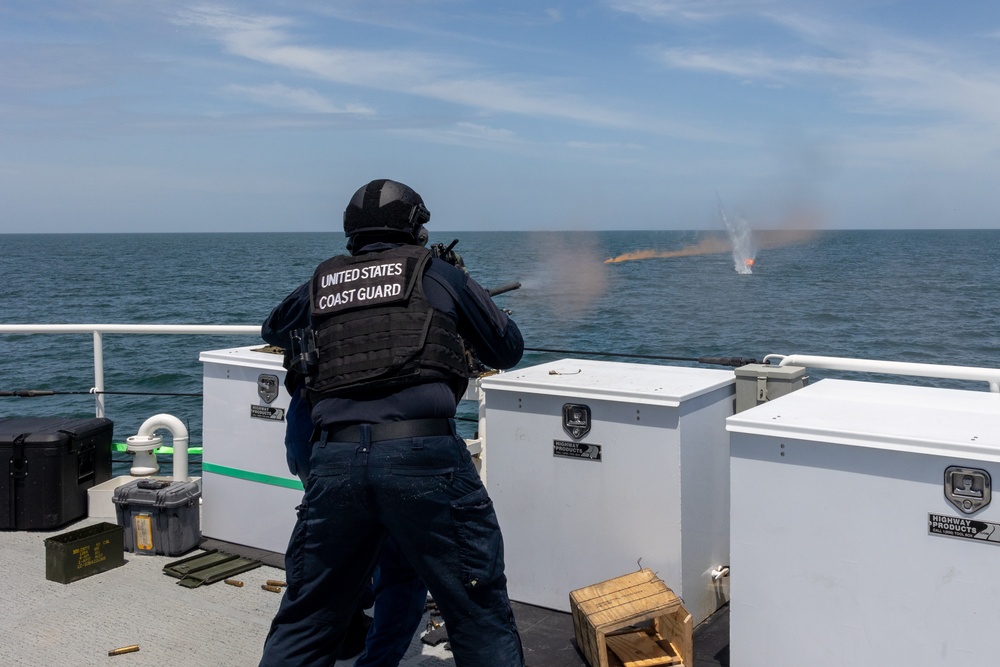 TRADEWINDS 25 combined forces conduct gunnery exercise on U.S. Coast Guard vessel