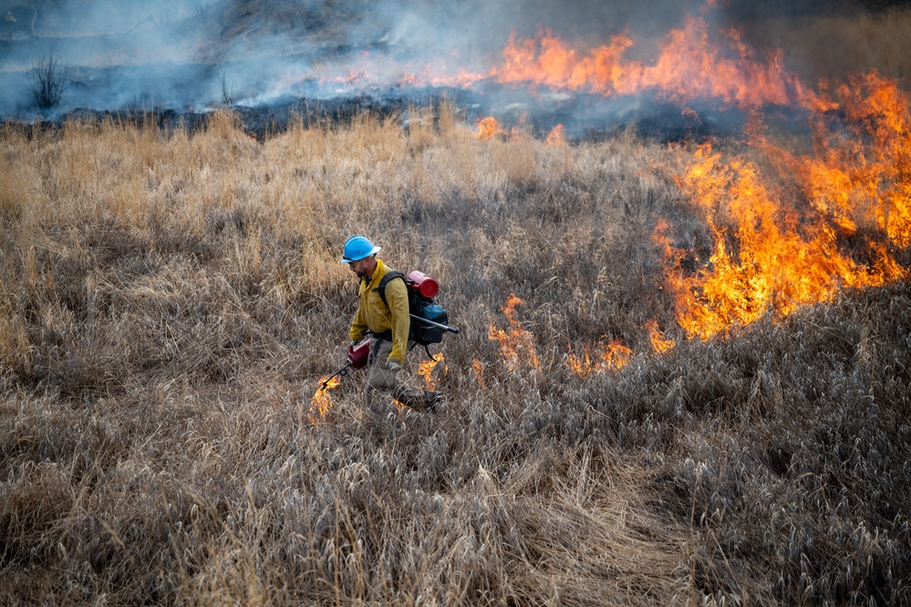 Wildland Fire Branch conducts a controlled burn at JBER