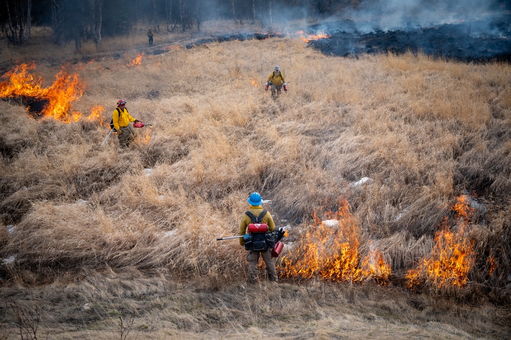Wildland Fire Branch conducts a controlled burn at JBER