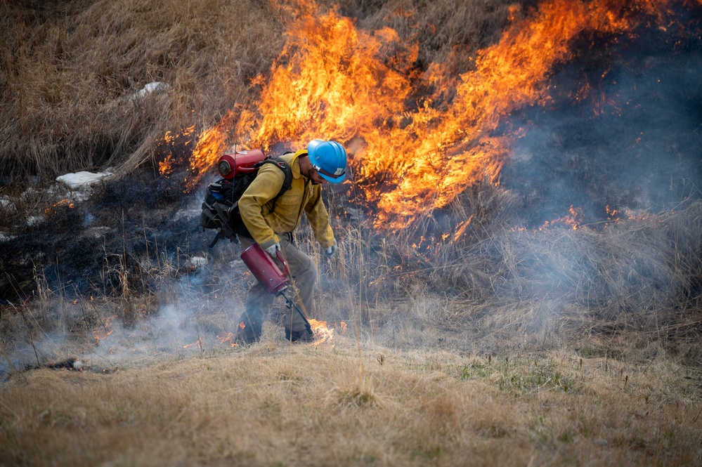 Wildland Fire Branch conducts a controlled burn at JBER