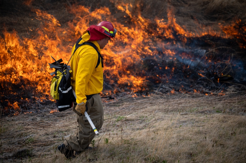 Wildland Fire Branch conducts a controlled burn at JBER