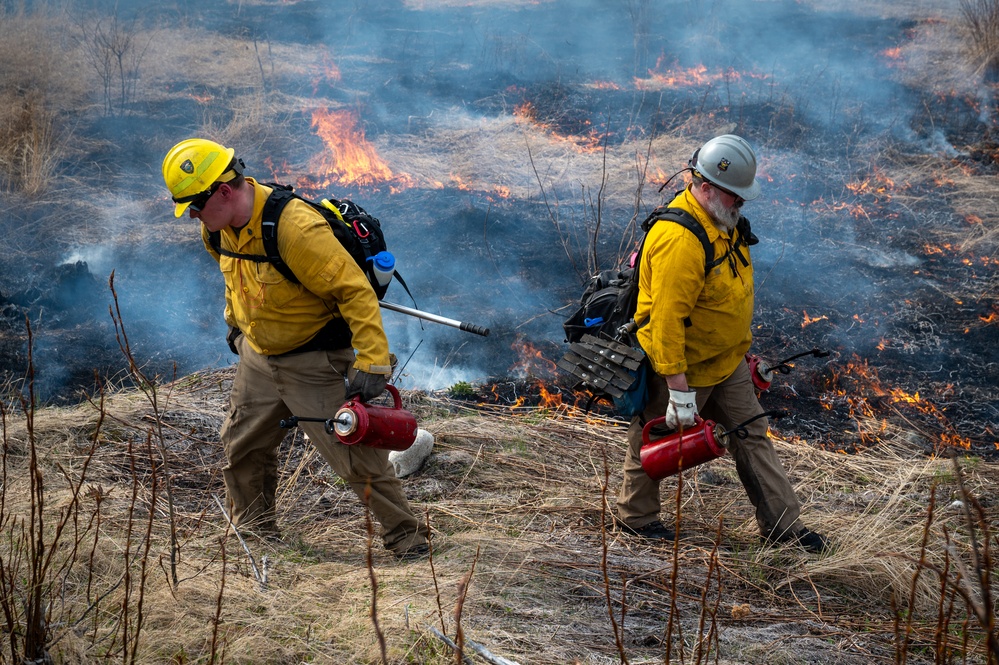 Wildland Fire Branch conducts a controlled burn at JBER
