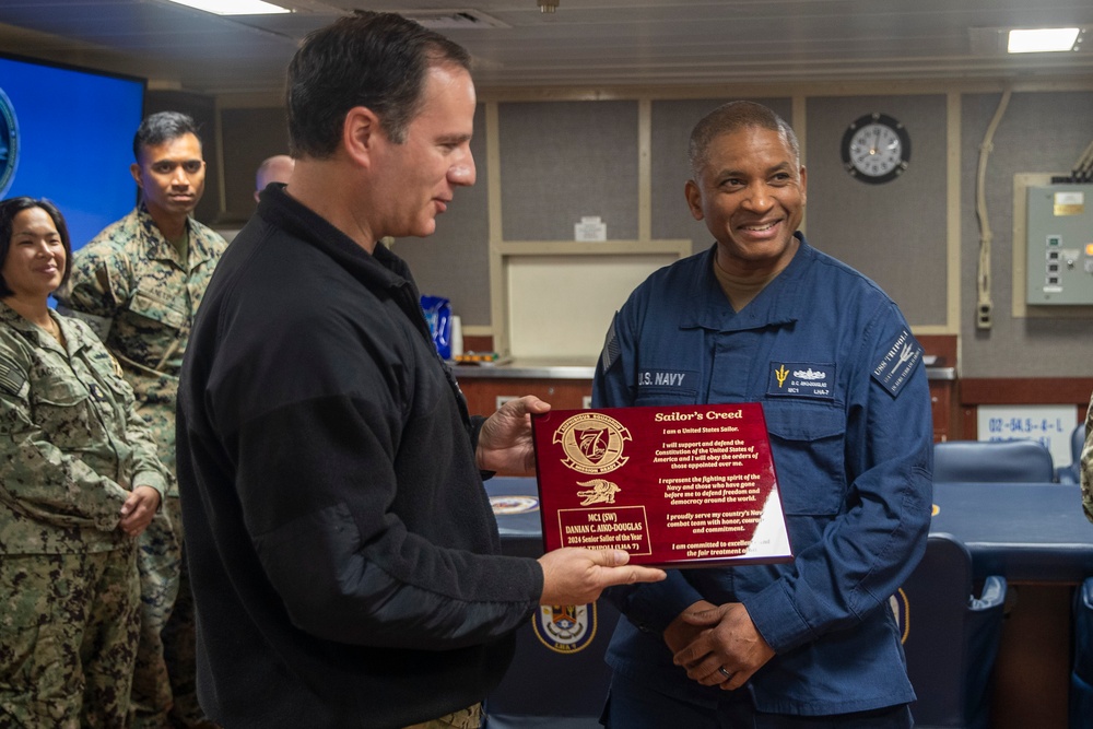 USS Tripoli Sailor Receives PHIBRON Sailor of the Year Award