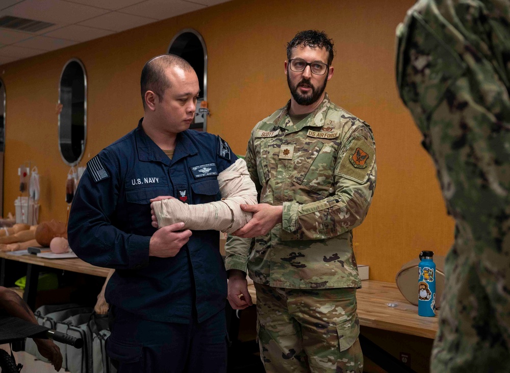 374 MDG hosts Navy Corpsman for TCCC training