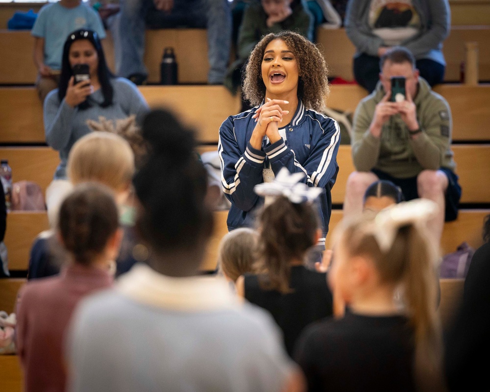 Dallas Cowboys Cheerleaders visit USAG Rheinland-Pfalz to celebrate Month of the Military Child