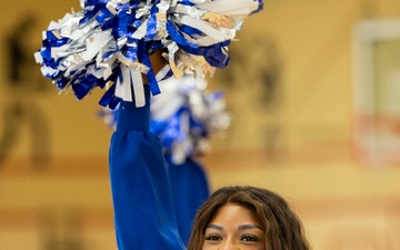 Dallas Cowboys Cheerleaders visit USAG Rheinland-Pfalz to celebrate Month of the Military Child