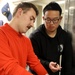 Hospital Corpsman 2nd Class Timothy Efendy demonstrates the jaw-thrust and head-tilt maneuver
