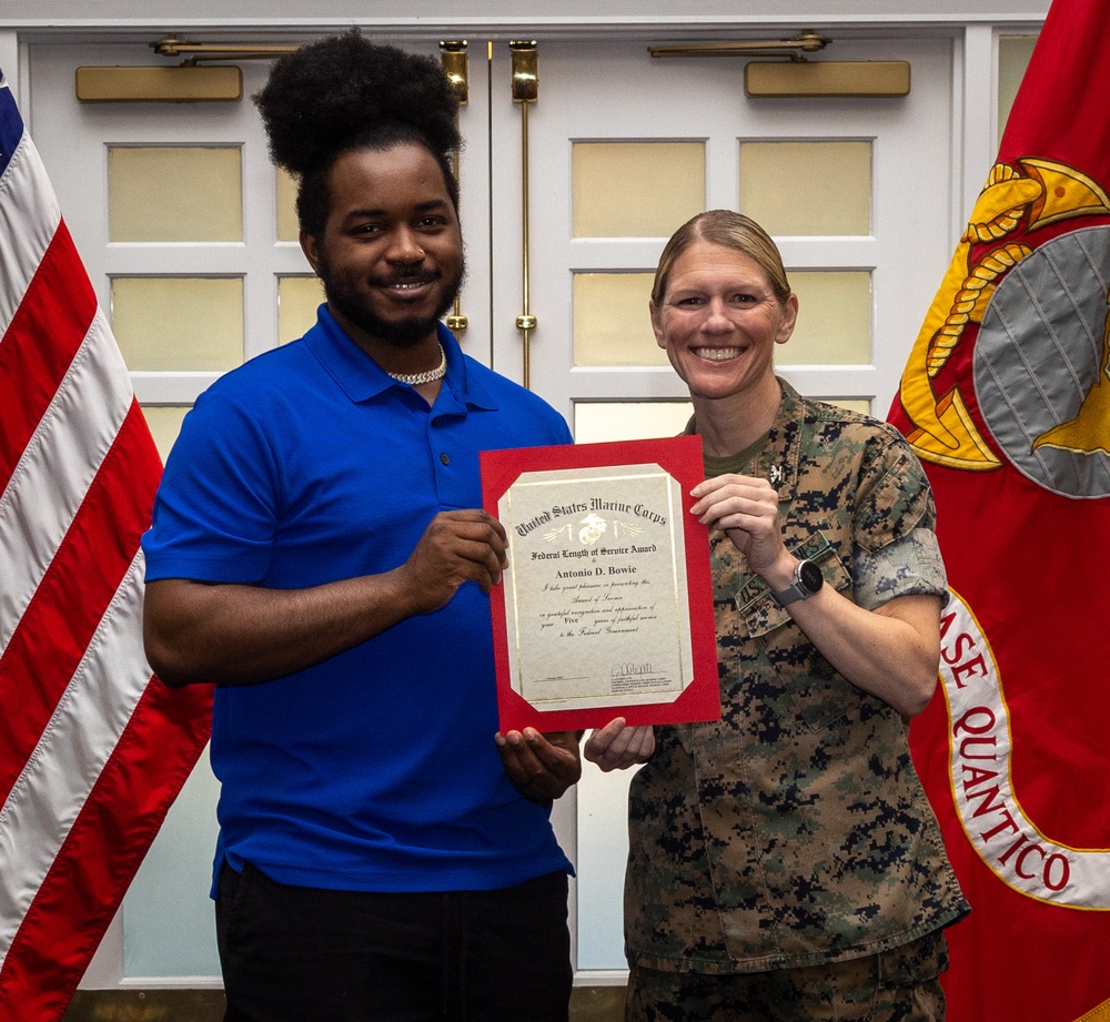 Marine Corps Base Quantico Civilian Quarterly Awards