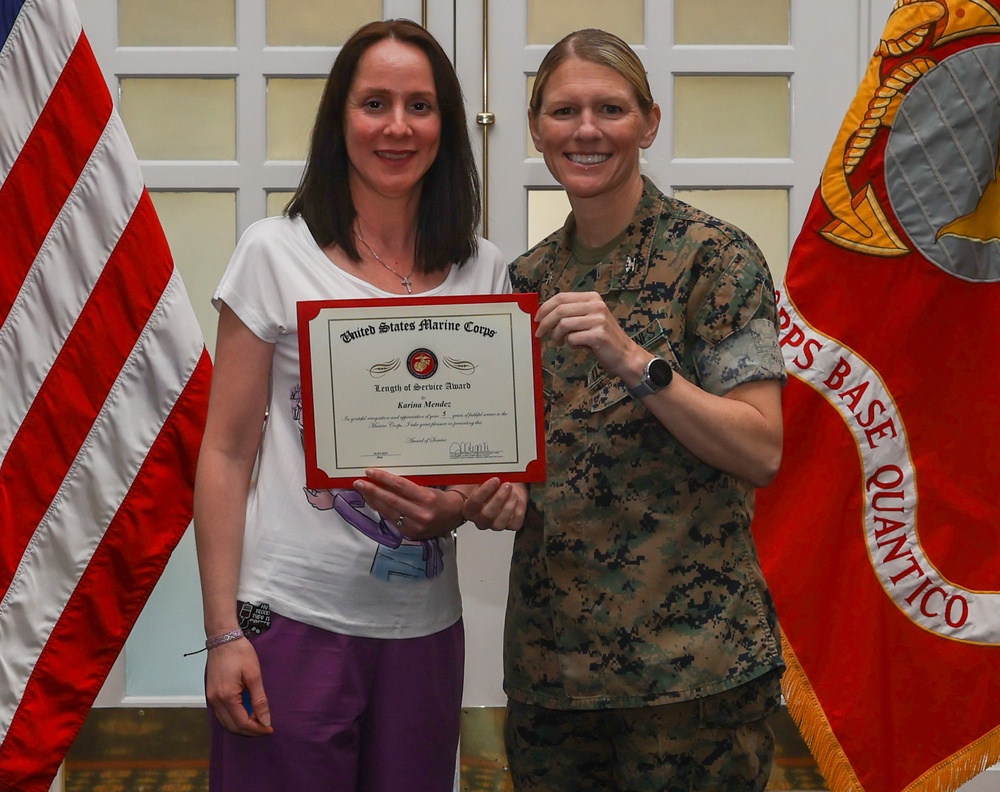 Marine Corps Base Quantico Civilian Quarterly Awards