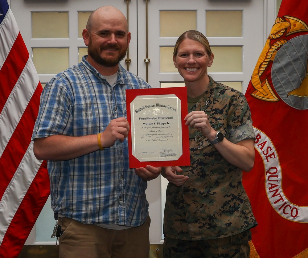 Marine Corps Base Quantico Civilian Quarterly Awards