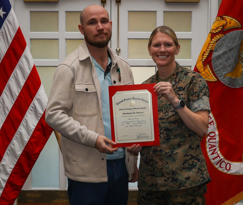 Marine Corps Base Quantico Civilian Quarterly Awards