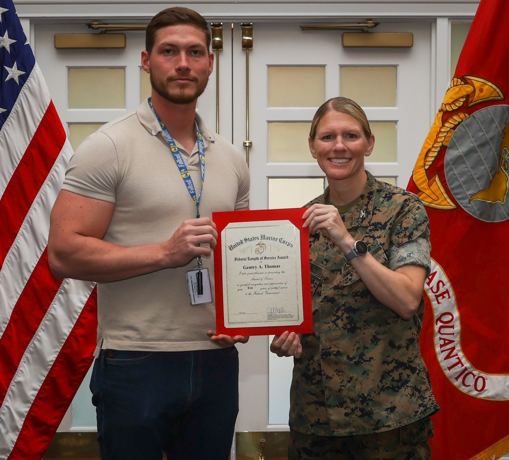 Marine Corps Base Quantico Civilian Quarterly Awards