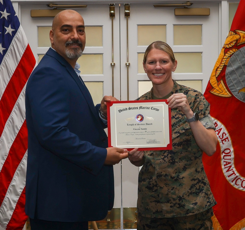 Marine Corps Base Quantico Civilian Quarterly Awards