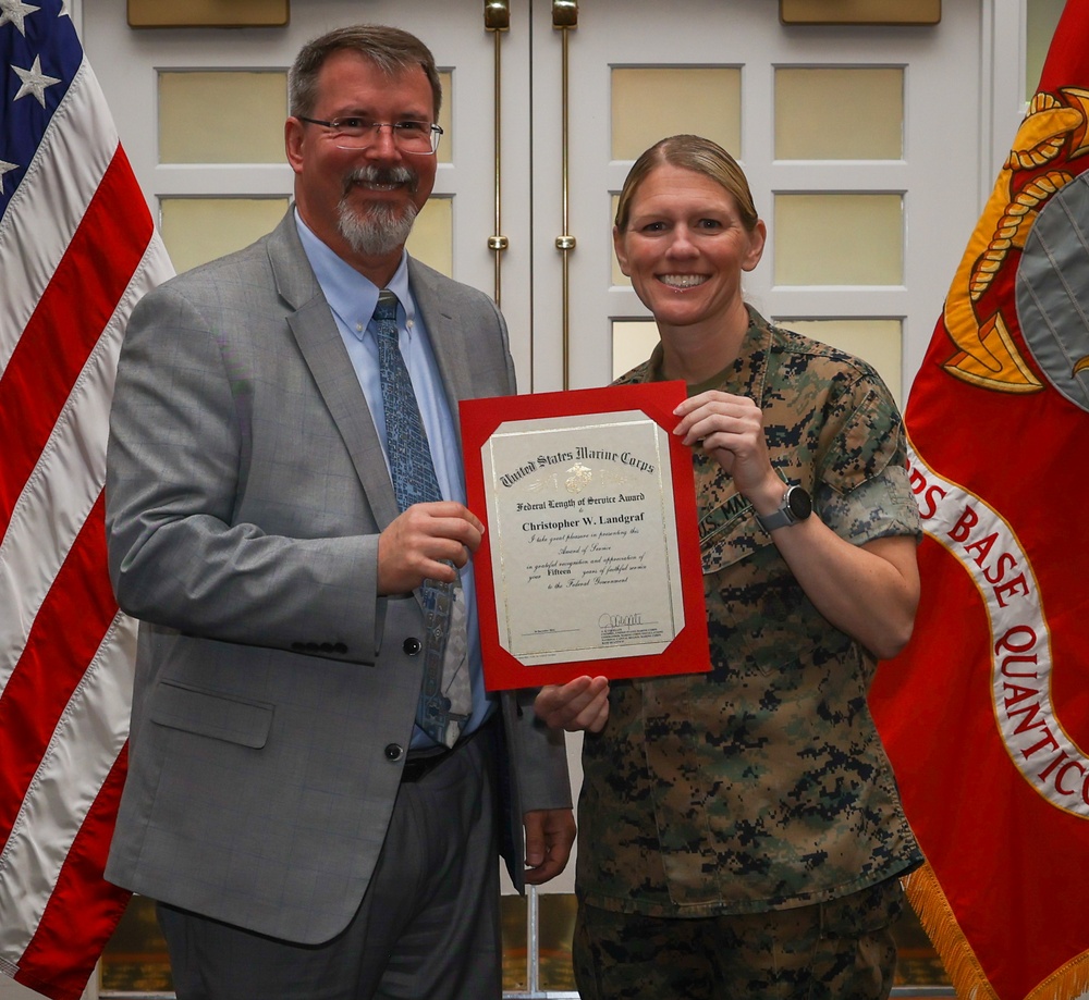 Marine Corps Base Quantico Civilian Quarterly Awards