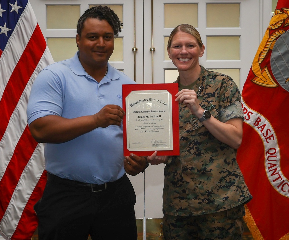 Marine Corps Base Quantico Civilian Quarterly Awards
