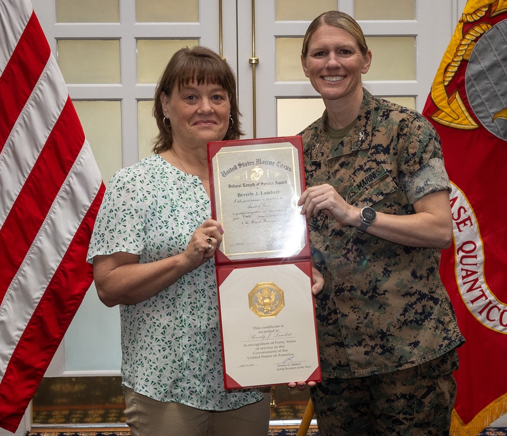 Marine Corps Base Quantico Civilian Quarterly Awards