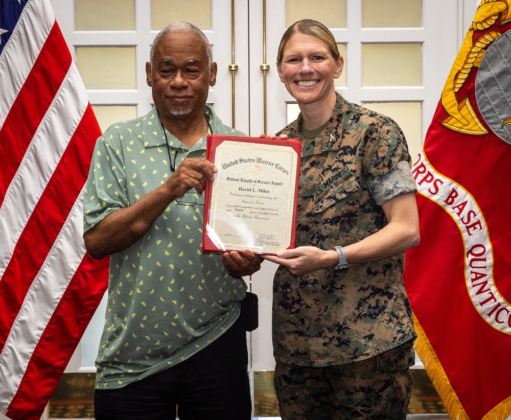 Marine Corps Base Quantico Civilian Quarterly Awards