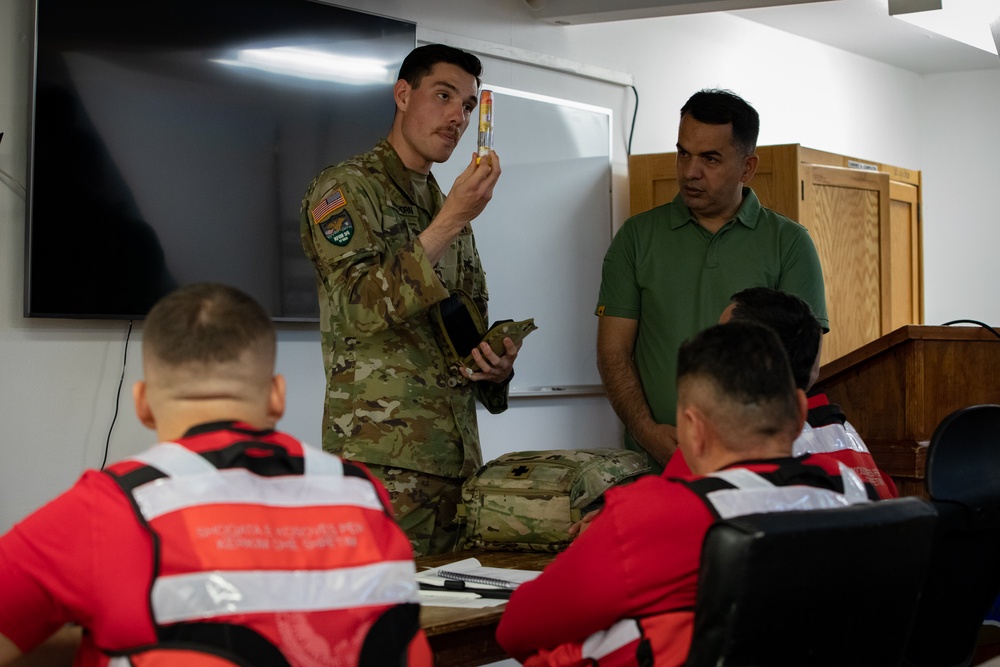 Kosovo Search and Rescue Association attend training at Camp Bondsteel